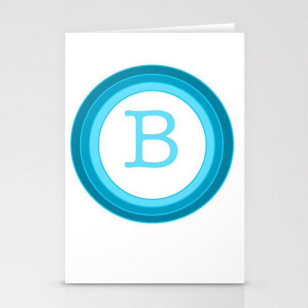 Blue letter B Stationery Cards