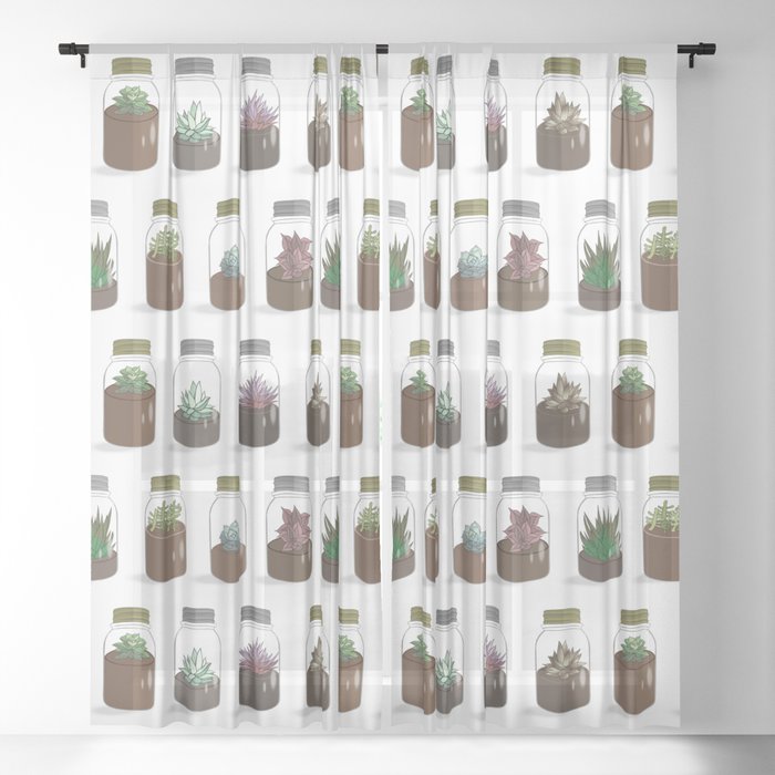 Tiny Terrariums Sheer Curtain