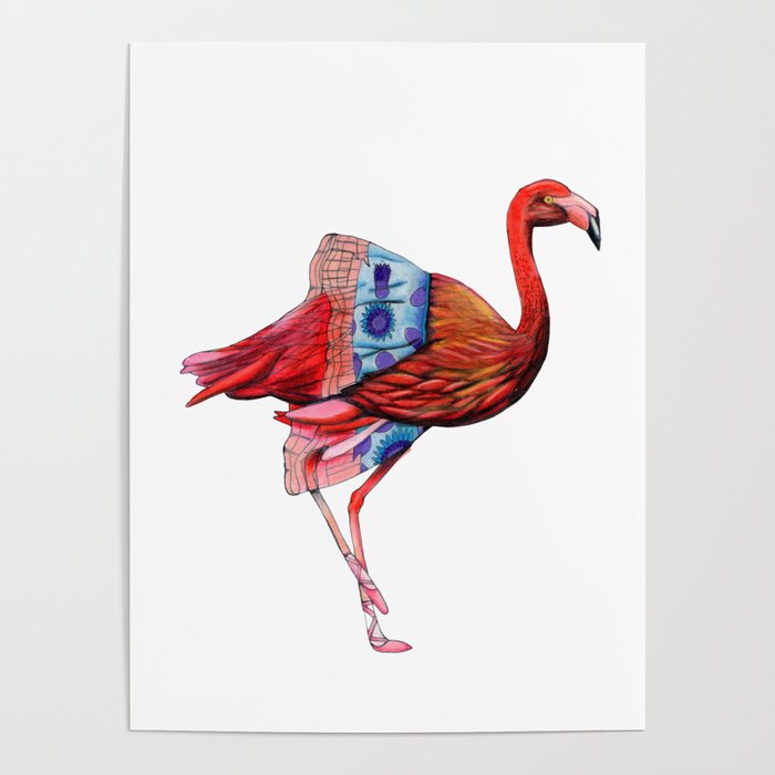 Flamingo Ballerina Poster
