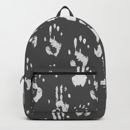 White Painted Hand Prints Tribal Pattern Grey Backpack