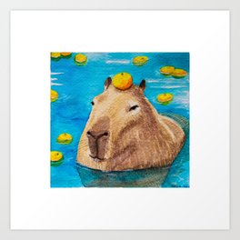 Orange you glad I made another Capybara Art Print