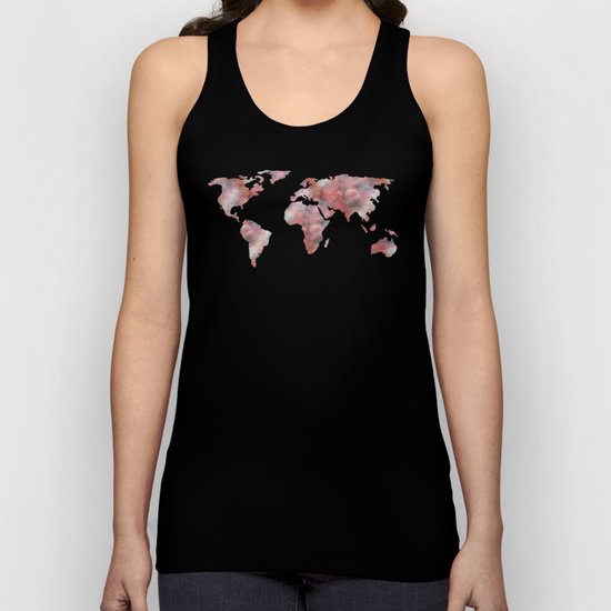 World Map in City Mod Red Slate Unisex Tank Top