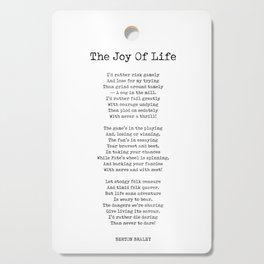 The Joy Of Life - Berton Braley Poem - Literature - Typewriter Print Cutting Board