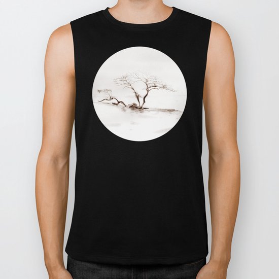 Scots Pine Sepia Biker Tank