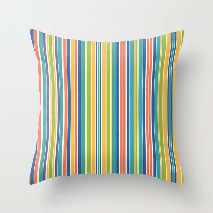 Bright Color Stripes Throw Pillow