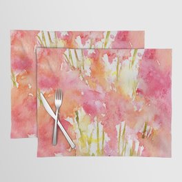 Tangerine & Red Watercolor Florals  Placemat