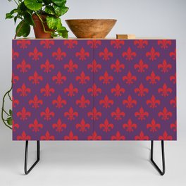 Fleur De Lys - Florence Italy Purple and Red Pattern Credenza