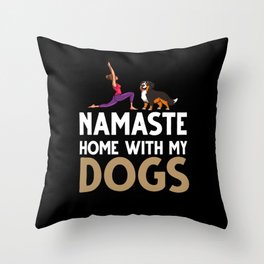 Yoga Dog Beginner Workout Poses Quotes Meditation Throw Pillow