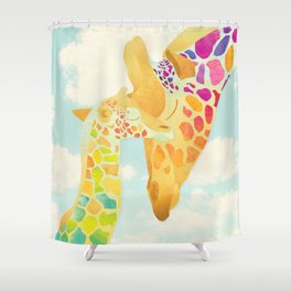 Shanti Sparrow: Harriet & Henry the Giraffes Shower Curtain