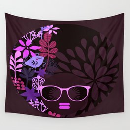 Afro Diva Magenta Lavender Eggplant Wall Tapestry