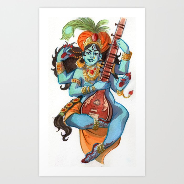 Sarasvati Godess Art Print