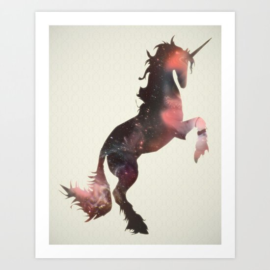 unicorn in the stars Art Print