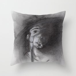 Man with a candle Throw Pillow