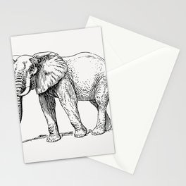 Elephant Illustration Stationery Card