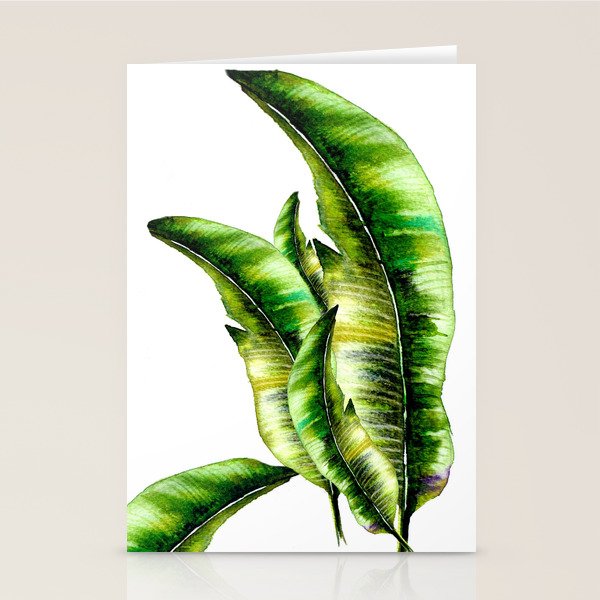 Banana Leaf Watercolor Stationery Cards By Craftberrybush Society6