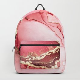 Rubies and Gold | Ink Abstract Painting Backpack