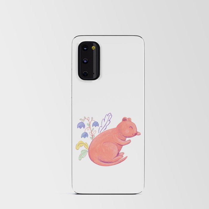 Cute pink sleeping quokka 01 Android Card Case