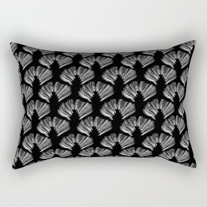 Art-Deco Print - Strokes Black/Grey Rectangular Pillow