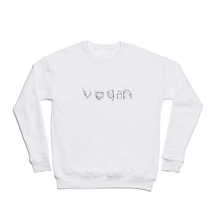 VEGAN drawing (rooster/cow/pig/chick/bunny), prints/clothing/wall tapestry/coffee mug/home decor Crewneck Sweatshirt