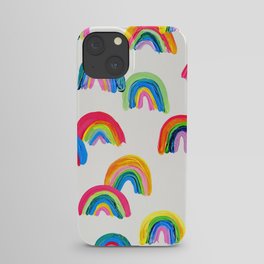 Abstract Rainbow Arcs - White Palette iPhone Case