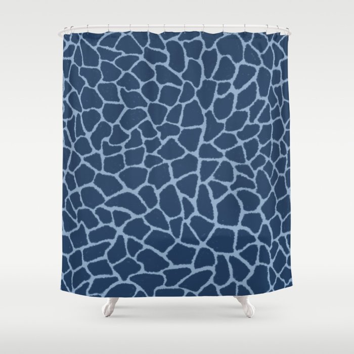 Mosaic Abstract Art Deep Blue Shower Curtain