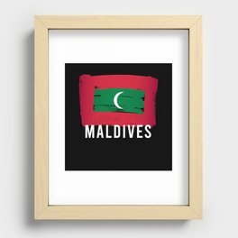 Maldives Flag Maldives Vacation Surfers Recessed Framed Print