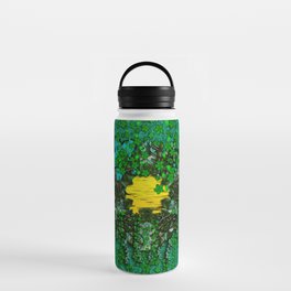 floral moon in the big green shimmering forest Water Bottle