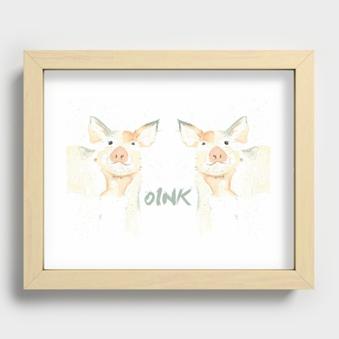 Piggie Oink Recessed Framed Print