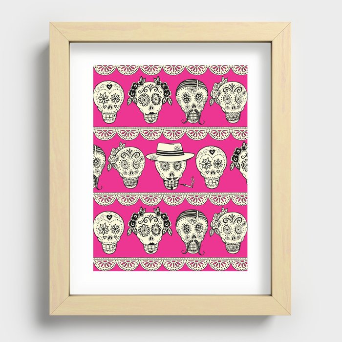Los Muertos in Hot Pink Recessed Framed Print