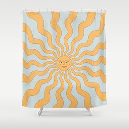 boho hippie 60s sun Shower Curtain