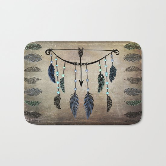 Bow, Arrow, and Feathers Bath Mat