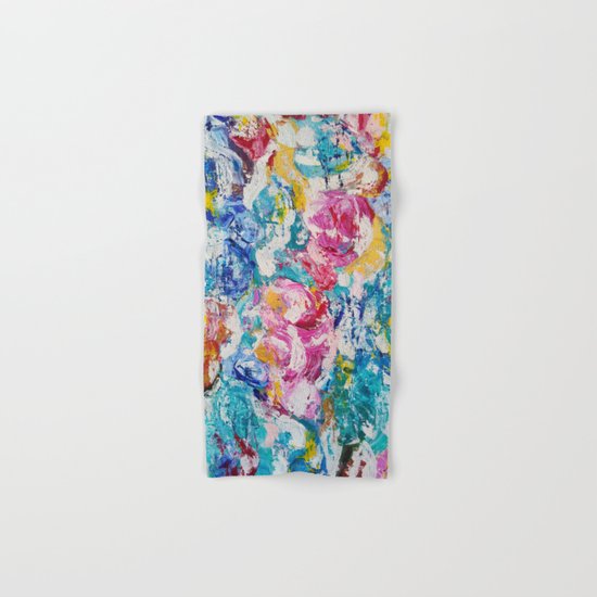 Abstract floral painting Hand & Bath Towel