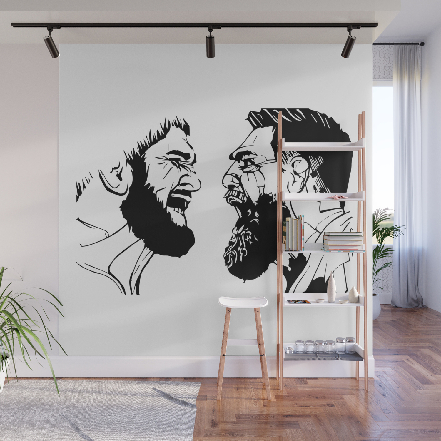 Conor Mcgregor Vs Khabib Nurmagomedov B W Wall Mural By Estademoda