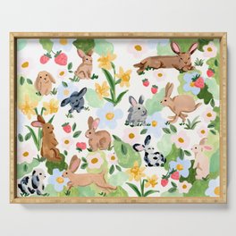 Rabbits and Strawberries Serving Tray