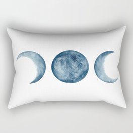 Blue Moon Phases Watercolor Rectangular Pillow