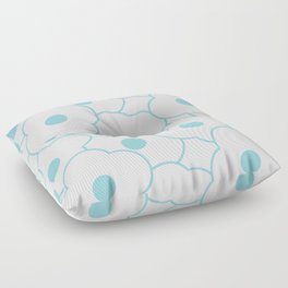 Simple Blue Pop-Art Flower Seamless Repeat Pattern Floor Pillow
