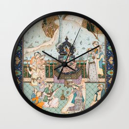 Painting of a King being Entertained Wall Clock