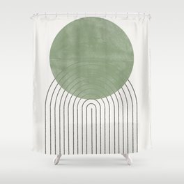 Green Sun Positive Vibe  Shower Curtain