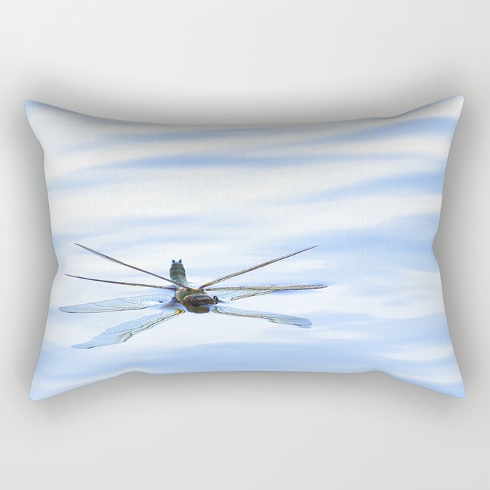 Dragonfly Reflection Lake Surface #decor #society6 #buyart Rectangular Pillow