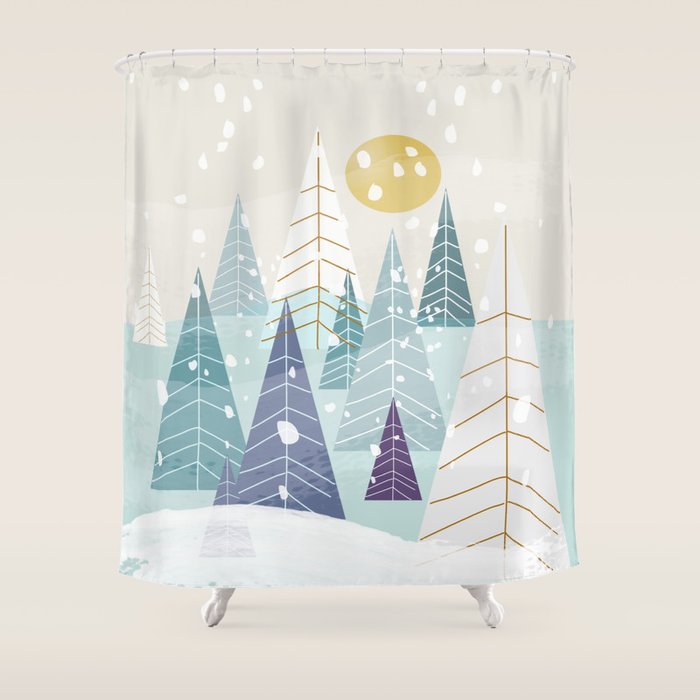 Winter Landscape Shower Curtain by mirimo Society6