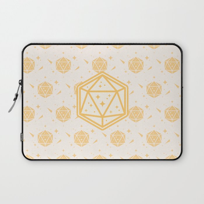 Yellow D20 DND Dungeons & Dragons Dice Laptop Sleeve