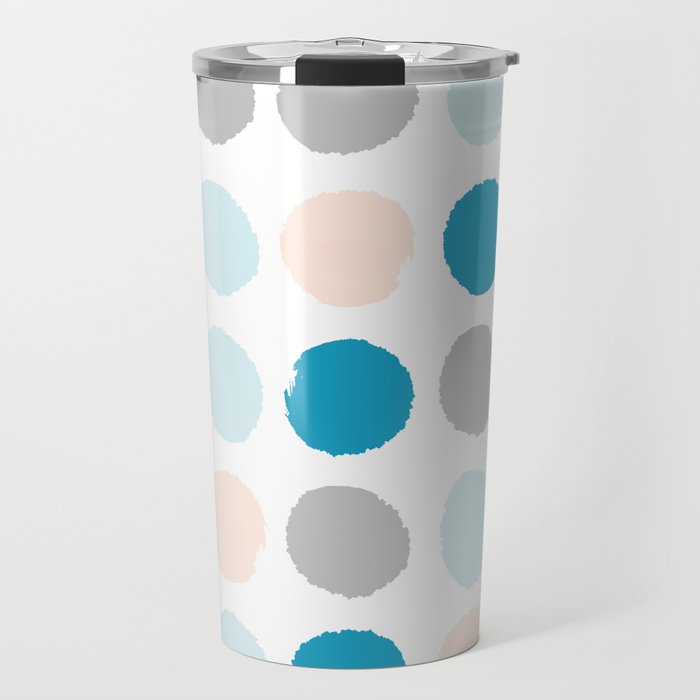 Painted dots minimal bright summer palette boho polka dots decor minimalist Travel Mug
