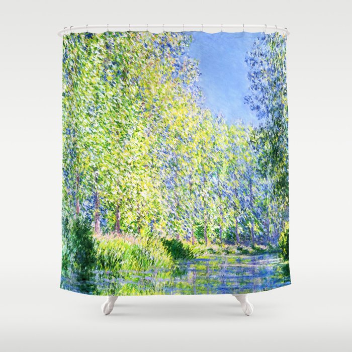 Monet: Bend in the River Epte Shower Curtain