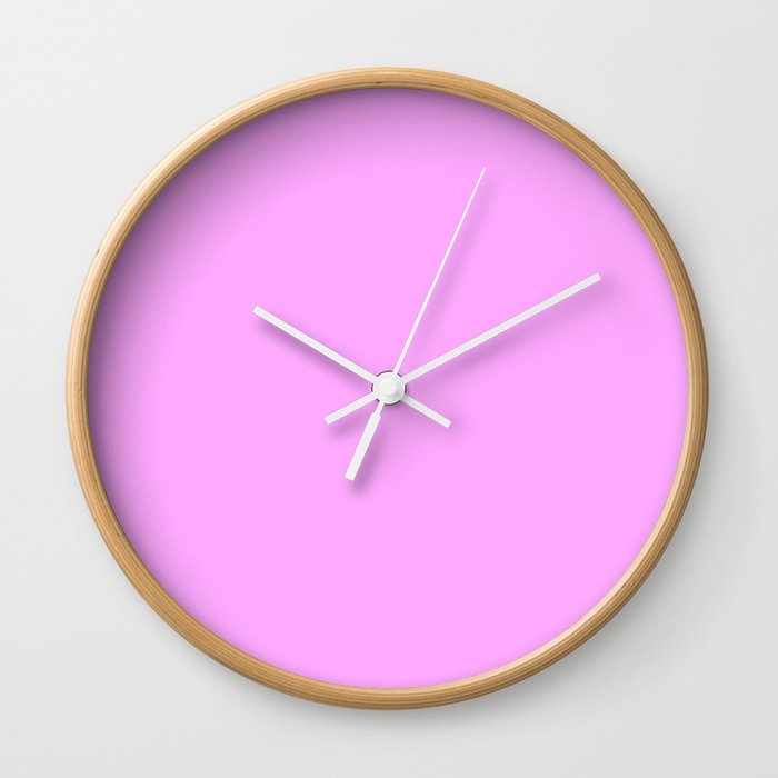 Monochrome pink 255-170-255 Wall Clock