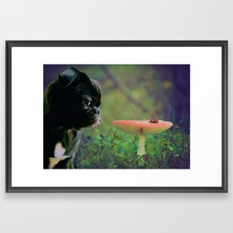 Pug and Ladybug Design Framed Art Print