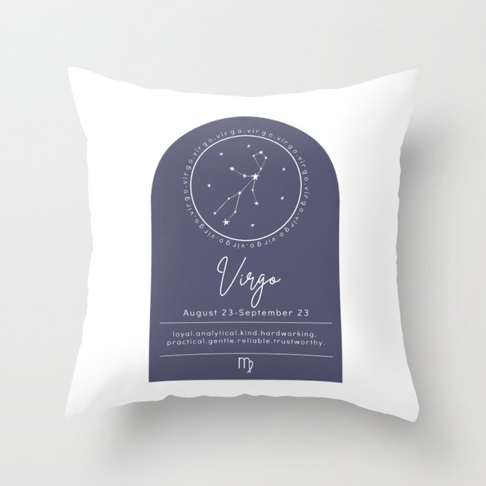 Virgo Zodiac | Denim Arch Throw Pillow