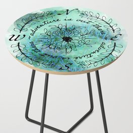 Adventure is Out There - Floral Compass Side Table