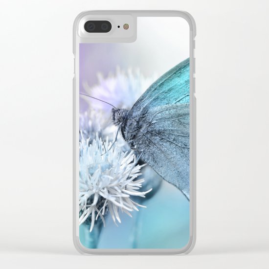 Butterfly blue 71 Clear iPhone Case