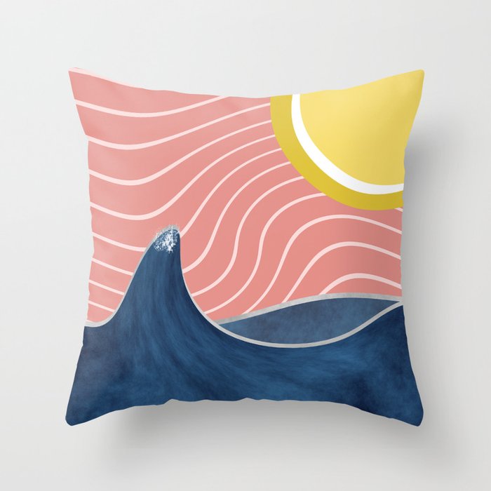 Sun, beach and sea Throw Pillow