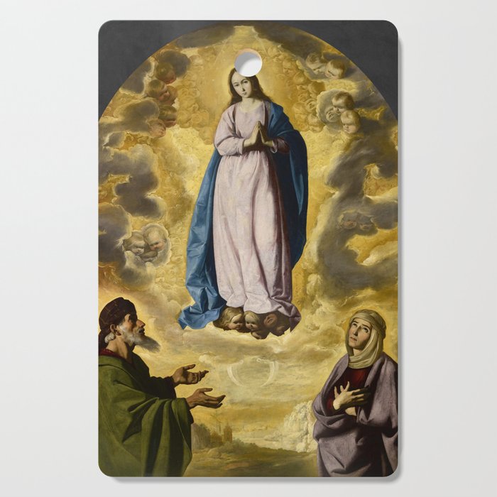 The Immaculate Conception with Saint Joachim and Saint Anne by Francisco de Zurbaran Cutting Board